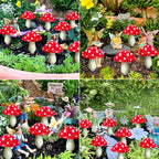 8-Pack Red Solar Mushroom Lamp, 8 Modes, Outdoor Waterproof, for Garden Decor, Christmas, Halloween, Yard, Lawn