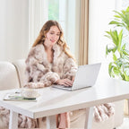 Lotus Karen Faux Fur Throw Blanket Tie-Dye Beige - Big Bubble Rabbit Fluff Blanket for Couch, Large Fluffy Fuzzy Cozy Blankets,Thick Furry Plush Shaggy Blankets,90x90 Inches