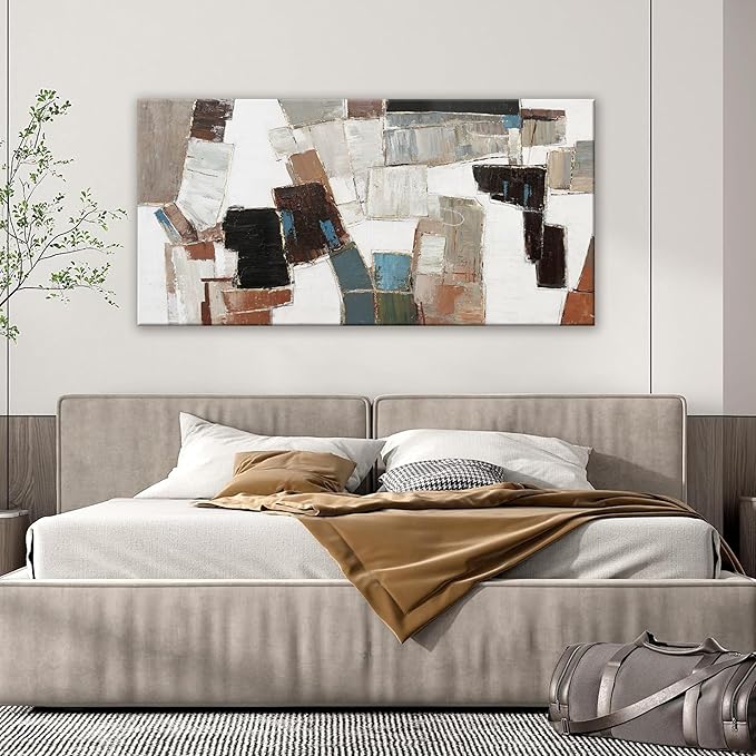 Dimpaga Abstract Canvas Wall Art Modern Wall Art Decor Pictures Wall Decor Minimalist Geometric Line Artwork for Walls Textured Wall Art Prints 20"X40" For Room Living Room Bedroom Office Wall Decor