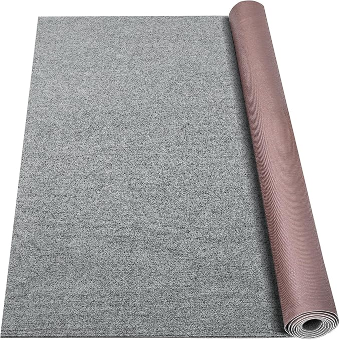 Marine Carpet,5 FT x 10 FT Smoke Gray Indoor Outdoor Carpet 0.2" Thick Boat Carpet with Water-Proof TPE Backing, Non-Slide Outdoor Marine Carpet Roll for Home, Patio, Porch, Deck