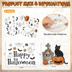 Vintage Halloween Window Clings 6 Sheets, Large Retro Spooky Ghost J-O-Lantern Pumpkin Reusable Window Decals Stickers for Home Halloween Party Decorations Supplies (Ghost)