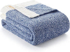 Snuggle Sac Royal Blue Throw Blankets for Couch, Super Soft Warm Blankets Cozy Knit Fuzzy Plush Lightweight Throws for Sofa, Bed,Living Room, Royal Blue, 50x60 inches