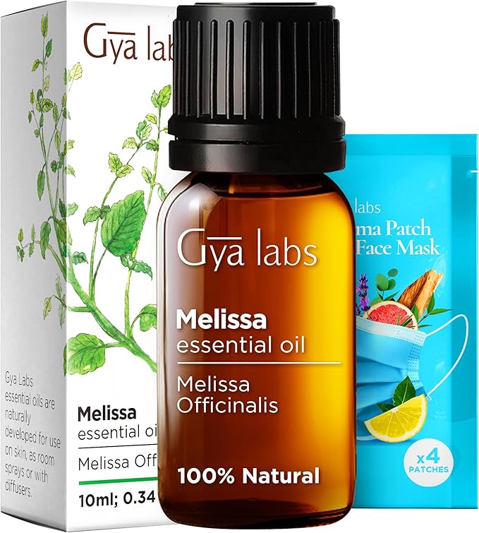 Gya Labs Melissa Essential Oil - 0.34 Fl Oz - 100% Pure Natural Melissa Oil for Candle Making Scent