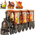 Fall Snow Globe Train Gnome Turkey Pumpkin Classic Relief Texture Battery Powered LED Glitter Fall Decorations for Home Autumn Harvest Thanksgiving Gifts