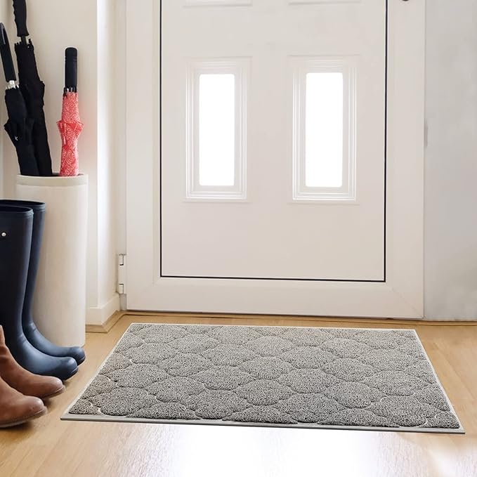 Door Mat Outdoor, 24x36, Welcome Mats for Entryway, Front Doormat for Home Entrance, Indoor Floor Mat, Durable, Non-Slip, Boot Scraper, Catches Muddy and Dirt(Grey)