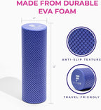 Recovery Foam Roller - High Density Travel Foam Roller for Muscle Massage and Deep Tissue Relief - Compact and Portable for Exercise, Travel, and Fitness - 12"x4", Purple