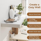 White Floating Shelves 36 Inch Long, 12 Inch Deep Floating Shelves for Wall, 36 x 12 Shelves for Wall Storage & Display, 2" Thick Floating Shelf for Bathroom, Living Room, Bedroom, Set of 2