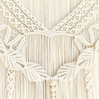 Achart Macrame Wall Hanging Large- Boho Wall Decor- large wall art- Wall Decor Living Room- Macrame Tapestry Boho Decor for Bedroom (Leaf &Wood Bead)