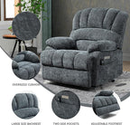 Power Lift Chair with Vibration Massage and Lumbar Heat for Elderly, Electric Recliner Chair Max 155° with Charging Ports, Blue Gray