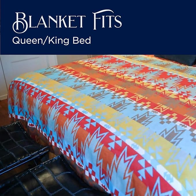 Beacon Blankets Southwestern Wigwam Native American Design Throw - 90" x 90" Blanket Only - Premium Plush Blanket Can be Used for Queen or King Size Bed