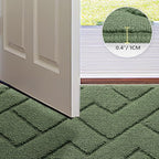 hicorfe Indoor Doormat,Front Back Door Mat Rubber Backing Non Slip Door Mats 24"x35" Absorbent Resist Dirt Entrance Doormat Inside Floor Mats for Entryway Washable Low-Profile(Green)