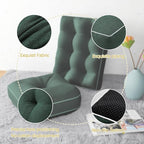 YZ HOME Rocking Chair Cushion, Set of Thicken Seat & Back Chair Cushions with Memory Foam, Non-Slip Chair Pad with Ties for for Indoor&Outdoor Rocker, Dark Green, 22x17x5/17x17x5