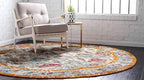 Unique Loom Rosso Collection Vintage, Traditional, Bohemian, Geometric, Distressed, Southwestern Area Rug, 8' 0" x 8' 0", Beige/Orange