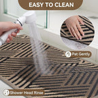 Front Door Mat Outside Entrance, Non Slip Rubber Backing, Trap Dirt and Moisture, Easy Clean Low Profile Welcome Floor Mats for Patio Porch Indoor Outdoor Entry Mat, 24x35 Inch, Brown