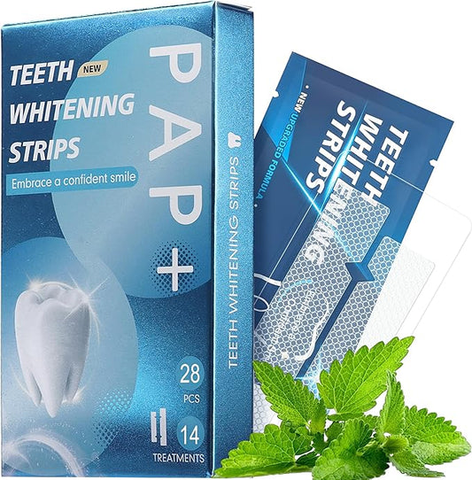 Teeth Whitening Strips - 28 Whitening Strips for Teeth Sensitive, Professional, Fast Remove Smoking, Coffee, Wine Stains, Teeth Whitening Kit Pack of 14 Non-Slip Strips Treatments