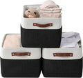 DECOMOMO Storage Bins Fabric Storage Baskets for Shelves, Linen Closet Organization Toys Nursery (Black and White, Large - 3 Pack)