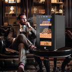 Electric Cigar Humidor, 25L 200 Counts Large Capacity,Thermostatic Electric Cooler Cabinet with Digital LED Screen, Safety Lock,Smart Humidity & Temp Control, Gifts for Men