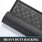 Yimobra Front Door Mat Outdoor Indoor 36x24, All-Season, All-Weather, Heavy Duty Welcome Door Mats Outside Entrance, Non Slip Porch Patio Entrance Mat, Black Gray