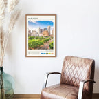 StudioUBILA Houston Wall Art Poster, Decorative Cityscape Landscape Art Prints, Home Decor Wall Art Print for Bedroom Living Room Kitchen Decorations, Unframed