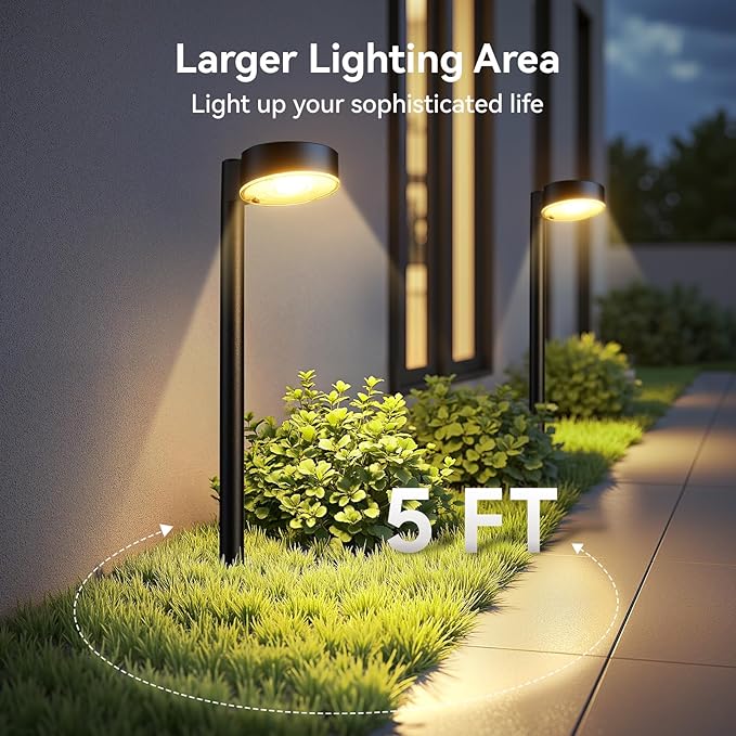 8 Pack Solar Pathway Lights Outdoor, 12 Brighter LED Solar Lights Outdoor Waterproof, Up to 12 Hrs Modern Path Light for Yard Garden Walkway Driveway Lawn (8 Pack)