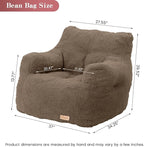 Bean Bag Chair with Filler, Bean Bag Sofa with Tufted Soft Stuffed Filling, Fluffy and Lazy Sofa, Comfy Cozy BeanBag Chairs with Memory Foam for Dorm, Apartment, Living Room (Brown)