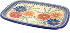 Blue Rose Polish Pottery Autumn Burst Large Rectangular Serving Platter