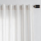 MYSKY HOME Extra Long Curtains for Living Room, Soft Cotton Fabric Boho Window Curtain Drapes for Sliding Glass Door Light Filtering Semi Sheer Backdrop Panels, 100 x 108 Inches, Natural, 1 Pieces