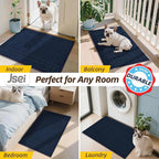 JSEI Entryway Rugs Doormat 20"x32", Non-Slip Dirt Trapper Door Mats Indoor, Washable Absorbent and Stain Resist Welcome Floor Mat for Front Door, Dog Door Mat, Muddy Wet Shoes & Paws, Navy Blue