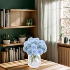 Kimura's Cabin 20Pcs Fake Silk Chrysanthemum Artificial Ball Flower Fake Mums Flowers Wedding Arrangements Bouquets Home Kitchen Table Center DIY Decoration (Blue)