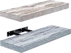 Sorbus Floating Shelves - 2 Pack 16 Inch Rustic & Blue Wall Shelves for Bedroom, Kitchen, Living Room, Bathroom Shelves, Home Decor, Office - Floating Shelf for Trophy, Books, Frames, Toilet Paper