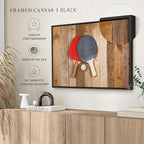 ElephantStock Ping Pong Wall Art - Horizontal Framed Canvas - 1-Piece Living Room Wall Decor - Photography Canvas Print - Brown and Red Decor for Wall - 31" X 21"