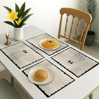 Halloween Ghost Placemats, 4Pcs Black&White Washable Heat Resistant 12×18 Inch Table Mats Cute Place Mats for Party Outdoor Decoration Kitchen Dining Décor