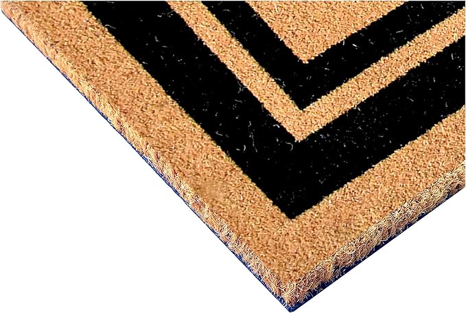Calloway Mills 152963672Q Black Border 36" x 72" Monogram Doormat Letter (Q)