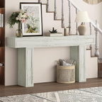 Rresyet 63 Inch Long Console Table, Sofa Table Behind Sofa, Wooden Entryway Table, Farmhouse Entryway Table for Entry, Hallway, Living Room (White)