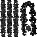 Joyhalo 4 Pack Halloween Garland, 5.7FT Black Maple Leaf Garland Halloween Decor, Spooky Black Leaves Vines Outdoor for Mantle, Home, Office, Stair Railing, Door Frame, Fireplace and Fall Decorations