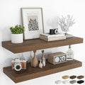 RICHFOCUS 36Inch Floating Shelves for Wall 2 Pack Shelves for Bedroom|Kitchen|Bathroom Wall Mounted Rustic Wood Floating Shelf with Invisible Brackets for Books|Storage|Decor, Walnut