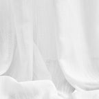 MYSKY HOME Floor to Ceiling Curtains 102 Inches White Sheer Window Drapes 2 Panel Sets Back Tab Draperies Linen Look Boho Fabric, Soft Cotton Blend Light Filtering for Living Room