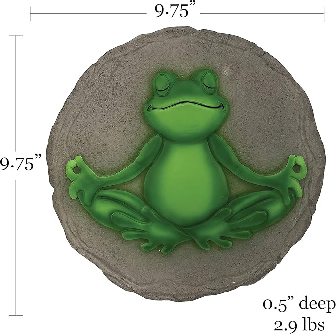 Spoontiques - Garden Décor - Yoga Frog Stepping Stone - Decorative Stone for Garden