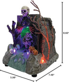 Animated Drainpipe Ghoul Halloween Figurine | Spooky Town Collection Accessories with Multi-Color LED, Motion and Sound for Halloween Decorations | 8.66 Inch