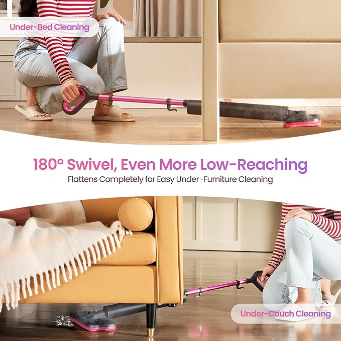 Schenley Steam Mop Cleaner Powerful - 15s Fast Heat-Up, Chemical-Free for Hardwood/Tile/Laminate & Floors/Walls, Washable Pads, 3 Modes for Carpet, Lightweight, Self-Standing, Sleek Design
