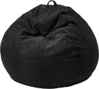 Hobestluk 3.5FT Bean Bag Chair Adult Bean Bag Chair Large Bean Bag Chair with Filler Included Teardrop Bean Bag with Removable Cover for Bedroom Living Room - (Large, Black)