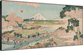 SIGNWIN 24"x46" Extra Large Framed Wall Art Japanese Ukiyo-e Landscape, Timeless Mt. Fuji Scene for Zen-Inspired or Asian-Style Interiors for Home Living Room Bedroom Decor (Frame Assembly Required)