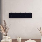 HBCY Creations Black Rustic Coat Rack Wall Mount with 5 Hooks, Solid Pine Wood 24 inch Wall Hooks for Entryway, Mudroom, Hallway, Bathroom - Vintage Farmhouse Style Wall Mounted Towel Rack