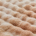 RYNGHIPY Faux Rabbit Fur Bed Throws Fluffy Warm Throw Blanket for Sofa Couch Soft Plush Decorative Blanket Thick and Heavy Cute Bubble Furry Blanket (Light Tan, 63''x79'')