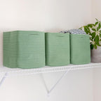 NaturalCozy Storage Cubes 11 Inch Cotton Rope Woven Baskets for Organizing, 3-Pack | Cube Storage Bin | Square Storage Baskets for Shelves Organizer, Classroom, Kids Toy Bins, Closet, Baby Nursery