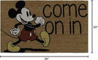 Gertmenian Disney Mickey Mouse Coir Doormat - 2x3 Welcome Mat (2-Pack), Ideal for High Traffic Areas in Front Door, Garage, Entryway - Love/Hello, 47533