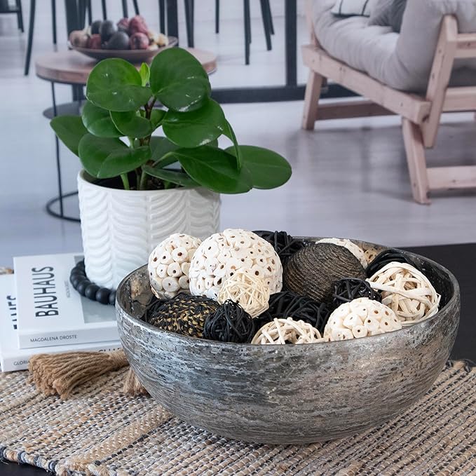 ANDALUCA Decorative Balls Bag Bowl Filler Home Decor (Silver)