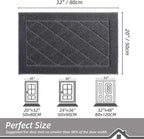 BEQHAUSE Dirt Trapper Door Mat 20" x 32", Doormat Non-Slip Entryway Rugs Washable, Dog Door Mat Stain Resistant and Absorbent Welcome Floor Mat for Front Back Door, Muddy Wet Shoes & Paws, Dark Grey