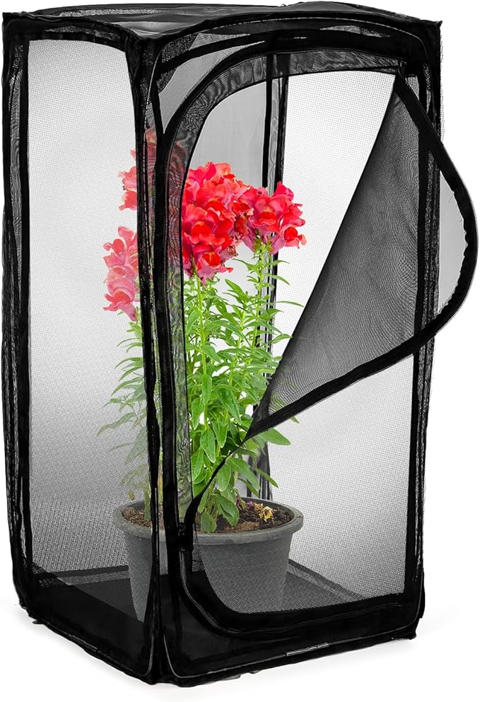 Kingrol 30-Inch Butterfly Habitat Cage, Large Pop-Up Mesh Terrarium with Zipper Opening, Portable & Collapsible Insect Enclosure for Caterpillars & Monarch Butterflies
