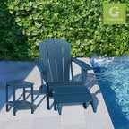 GreenVines Adirondack Ottoman Set of 2, HDPE All Weather Outdoor Folding Footrest, Plastic Adirondack Chair Footstool for Deck Backyard Patio Outside Poolside Porch Lawn, 19.7 inch Width, Blue